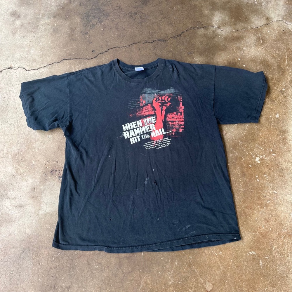 Gildan Kerusso T-Shirt Mens XL Black Fair Religious Graphic Distressed Tee